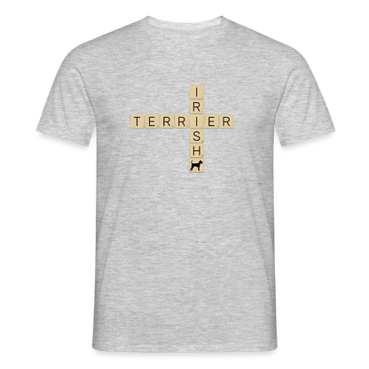 Irish Terrier - Scrabble | Männer T-Shirt - Grau meliert