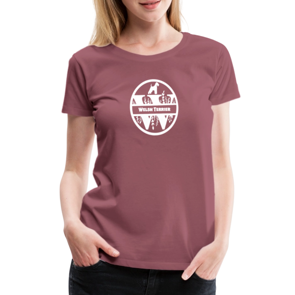 Women’s Premium T-Shirt - Welsh Terrier - Monogramm - Malve
