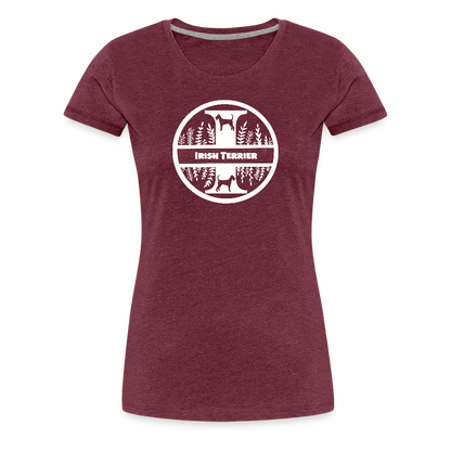 Women’s Premium T-Shirt - Irish Terrier - Monogramm - Bordeauxrot meliert