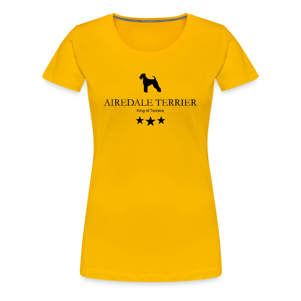 Women’s Premium T-Shirt - Airedale Terrier - King of terriers... - Sonnengelb
