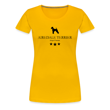 Women’s Premium T-Shirt - Airedale Terrier - King of terriers... - Sonnengelb
