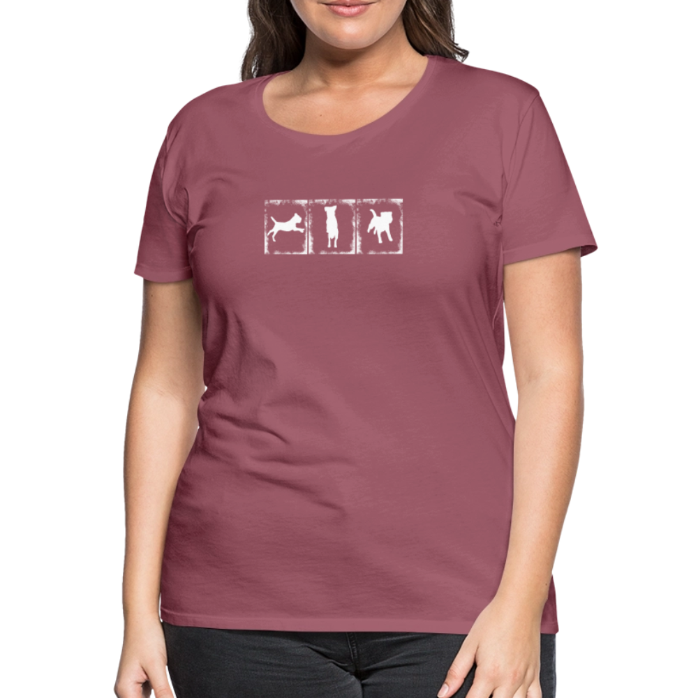 Women’s Premium T-Shirt - Border Terrier in action - Malve