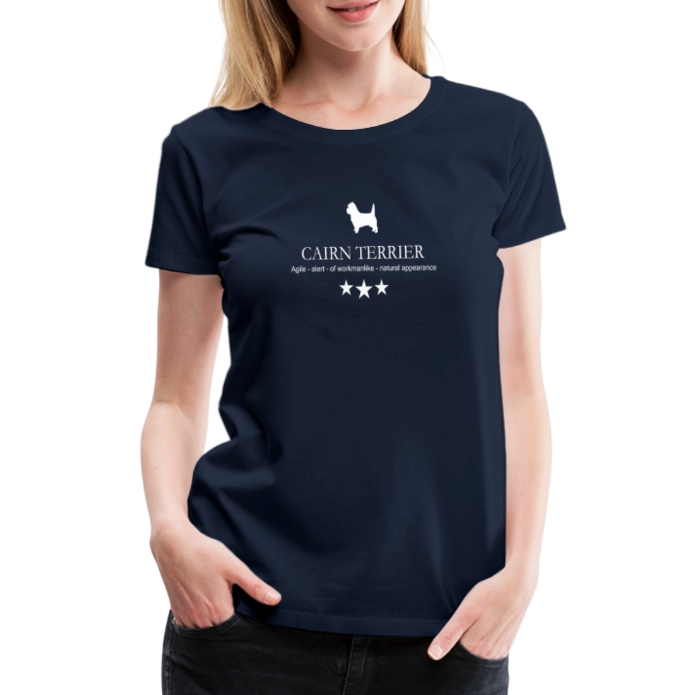 Women’s Premium T-Shirt - Cairn Terrier - Agile, alert, of workmanlinke... - Navy