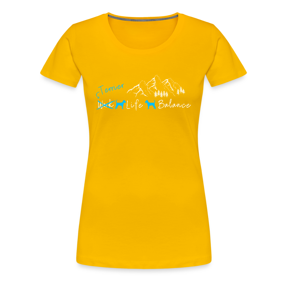 Women’s Premium T-Shirt - (Irish) Terrier Life Balance - Sonnengelb