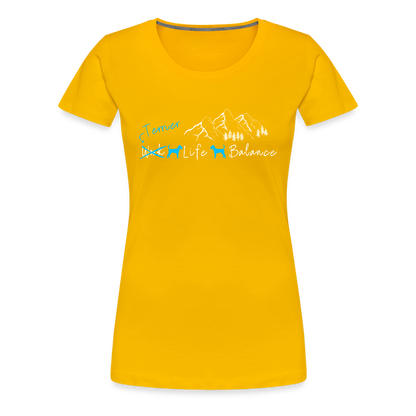 Women’s Premium T-Shirt - (Irish) Terrier Life Balance - Sonnengelb