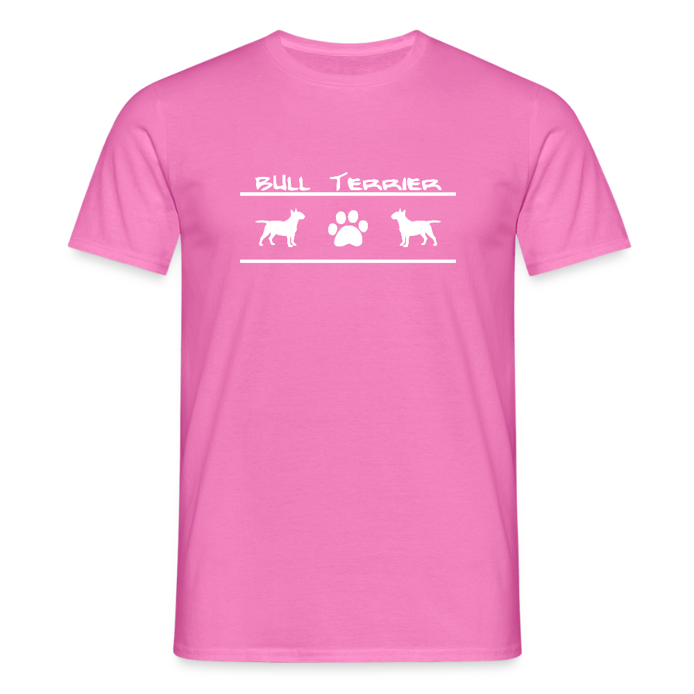 Bull Terrier-Schriftzug und Pfote | Männer T-Shirt - Pink