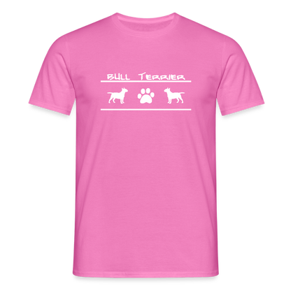 Bull Terrier-Schriftzug und Pfote | Männer T-Shirt - Pink