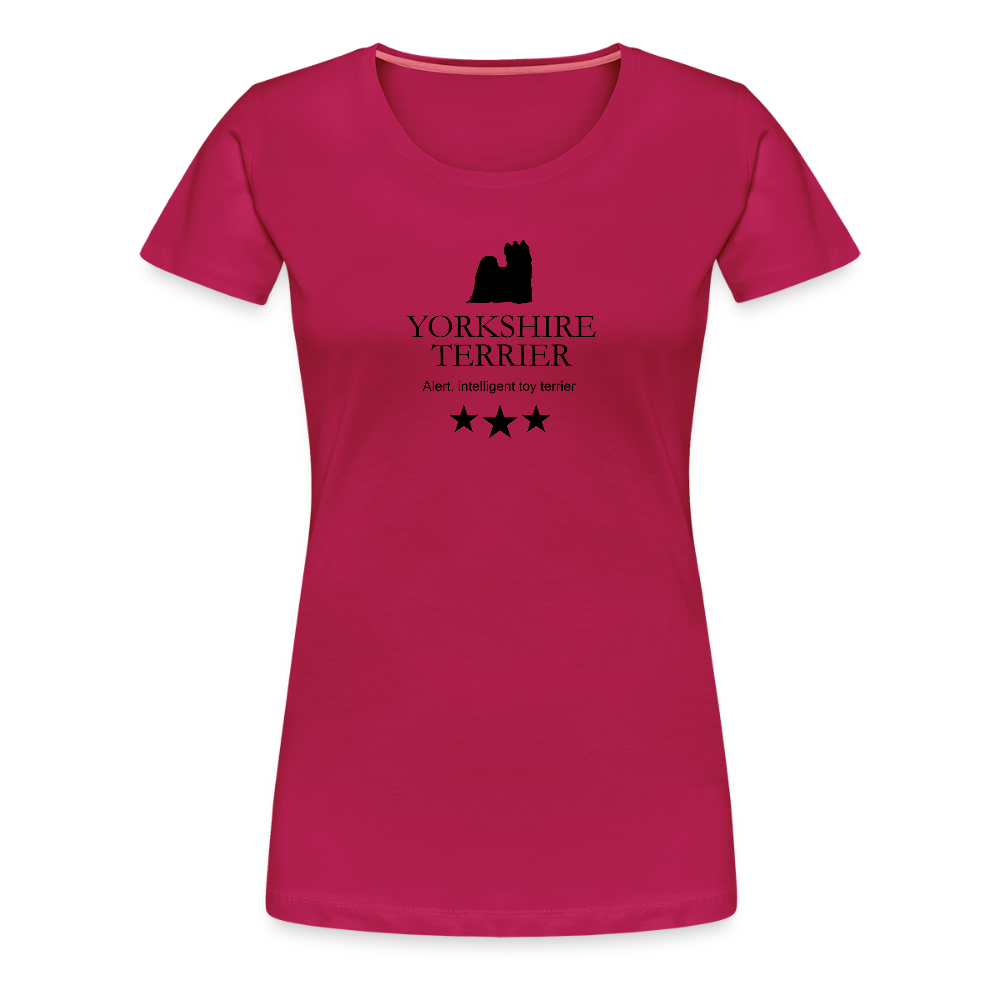 Women’s Premium T-Shirt - Yorkshire Terrier - Alert, intelligent toy terrier... - dunkles Pink