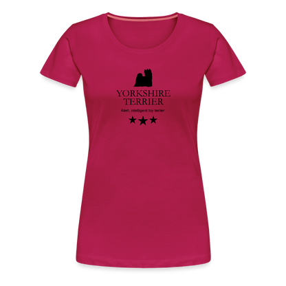 Women’s Premium T-Shirt - Yorkshire Terrier - Alert, intelligent toy terrier... - dunkles Pink