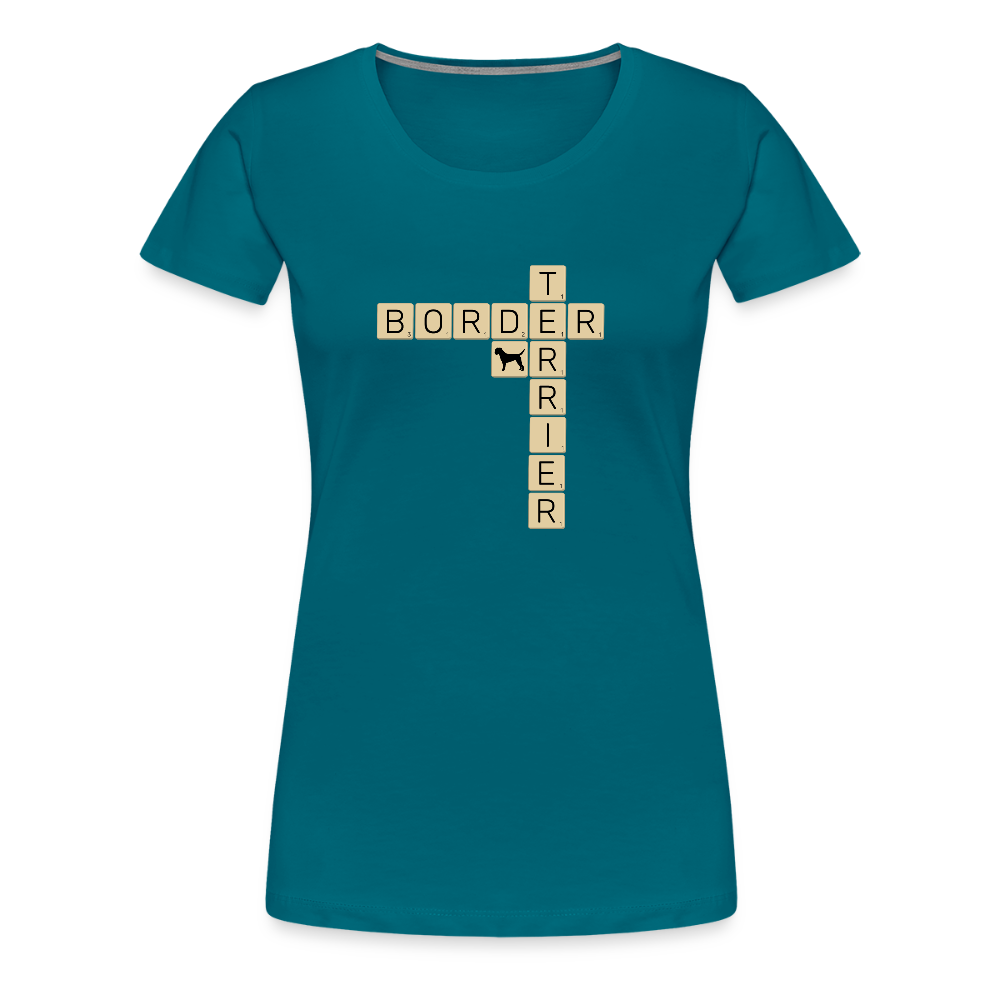 Border Terrier - Scrabble | Women’s Premium T-Shirt - Divablau