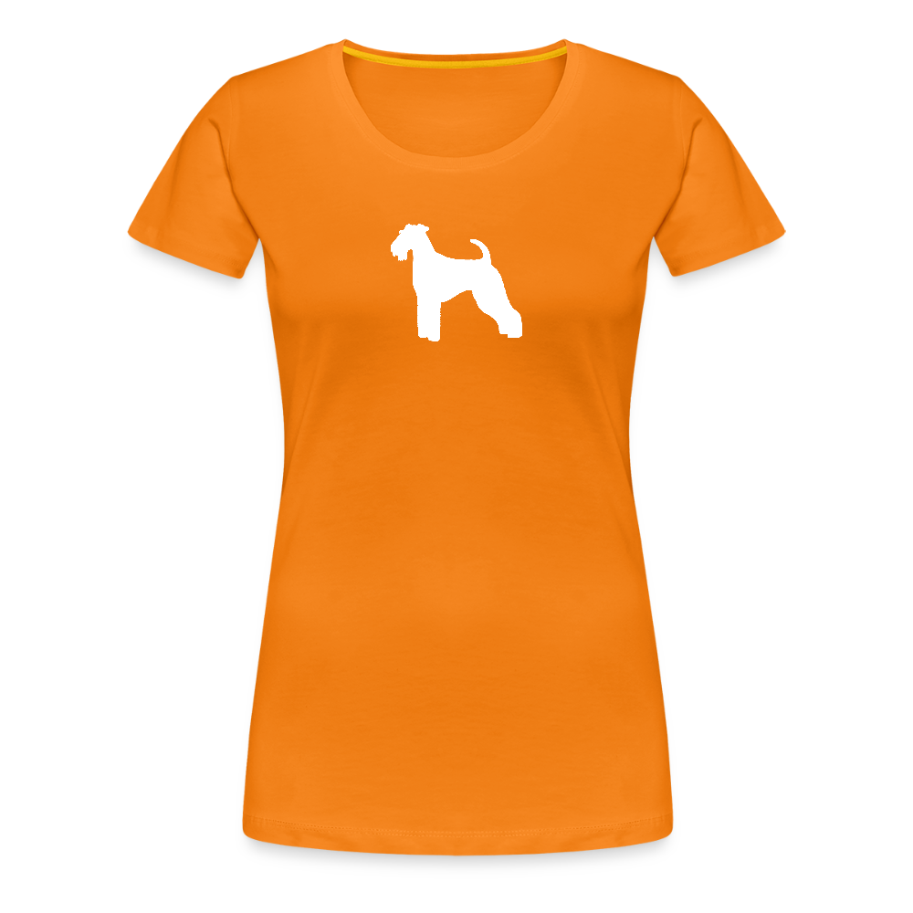 Women’s Premium T-Shirt - Airedale Terrier-Silhouette - Orange