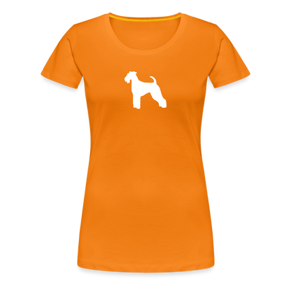 Women’s Premium T-Shirt - Airedale Terrier-Silhouette - Orange