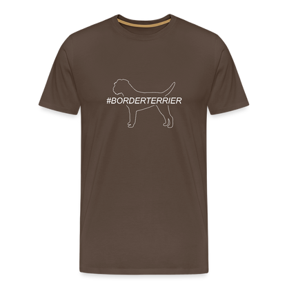 Männer Premium T-Shirt - Border Terrier - Hashtag - Edelbraun