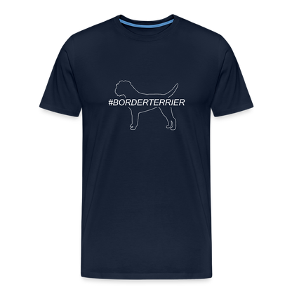 Männer Premium T-Shirt - Border Terrier - Hashtag - Navy