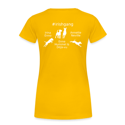 Frauen Premium T-Shirt - #IRISHGANG - Sonnengelb