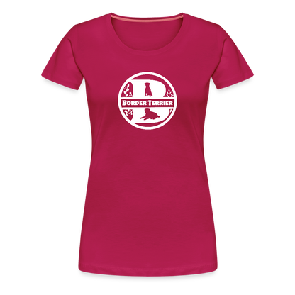 Women’s Premium T-Shirt - Border Terrier - Monogramm - dunkles Pink
