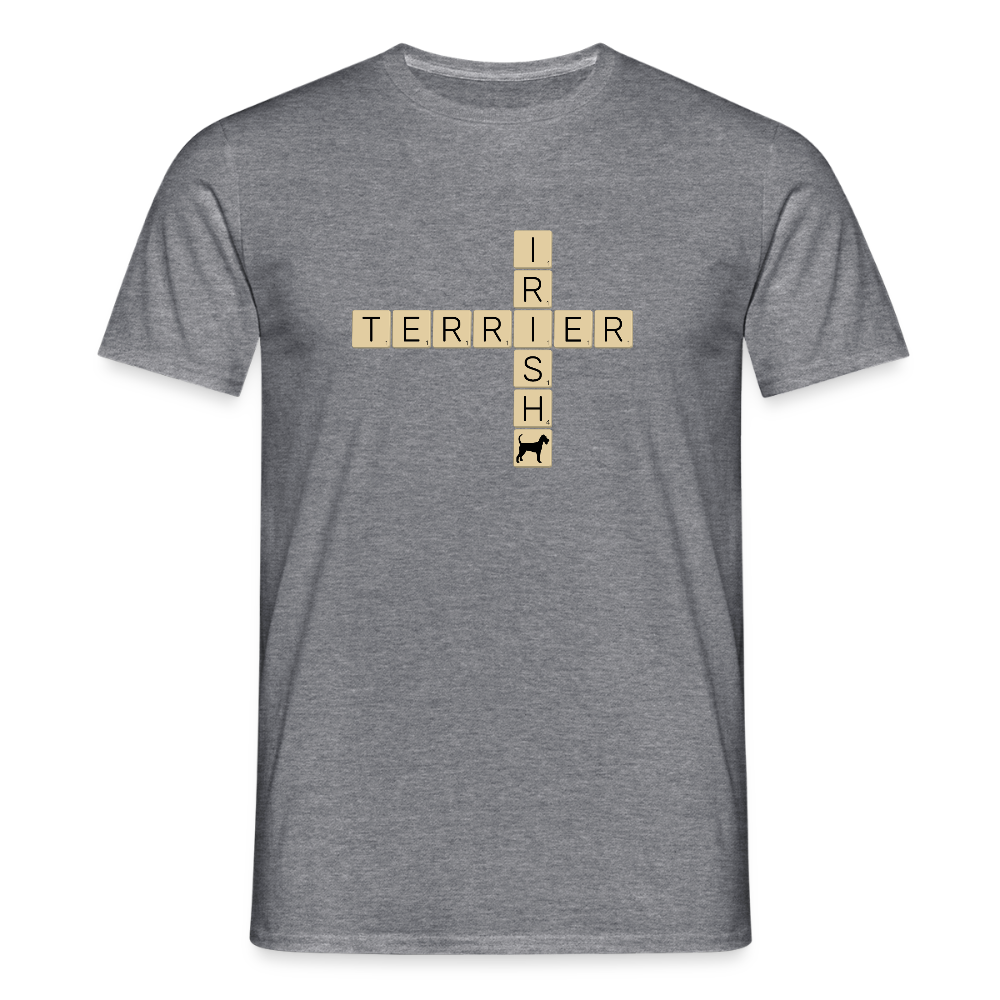 Irish Terrier - Scrabble | Männer T-Shirt - Graphit meliert