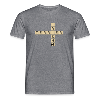 Irish Terrier - Scrabble | Männer T-Shirt - Graphit meliert