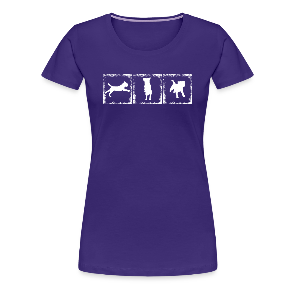Women’s Premium T-Shirt - Border Terrier in action - Lila