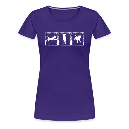 Women’s Premium T-Shirt - Border Terrier in action - Lila