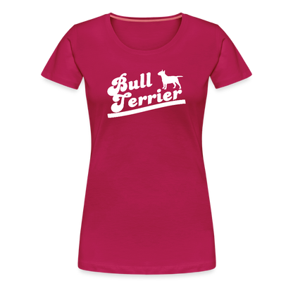 Women’s Premium T-Shirt - Bull Terrier-Schriftzug - dunkles Pink