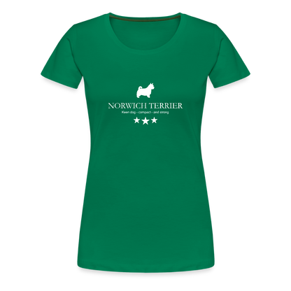 Women’s Premium T-Shirt - Norwich Terrier - Keen dog, compact and strong... - Kelly Green