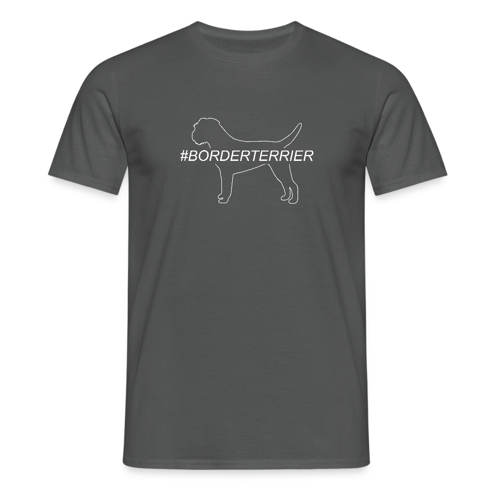 Border Terrier - Hashtag | Männer T-Shirt - Anthrazit