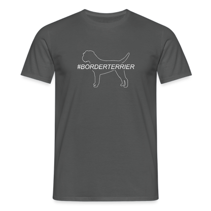 Border Terrier - Hashtag | Männer T-Shirt - Anthrazit