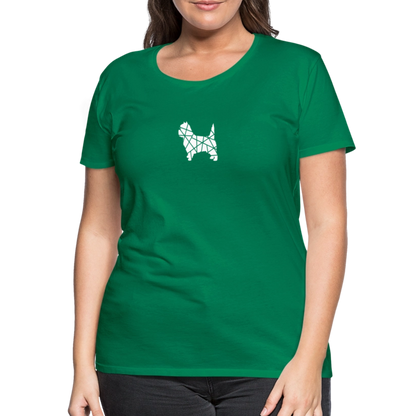 Women’s Premium T-Shirt - Cairn Terrier geometrisch - Kelly Green