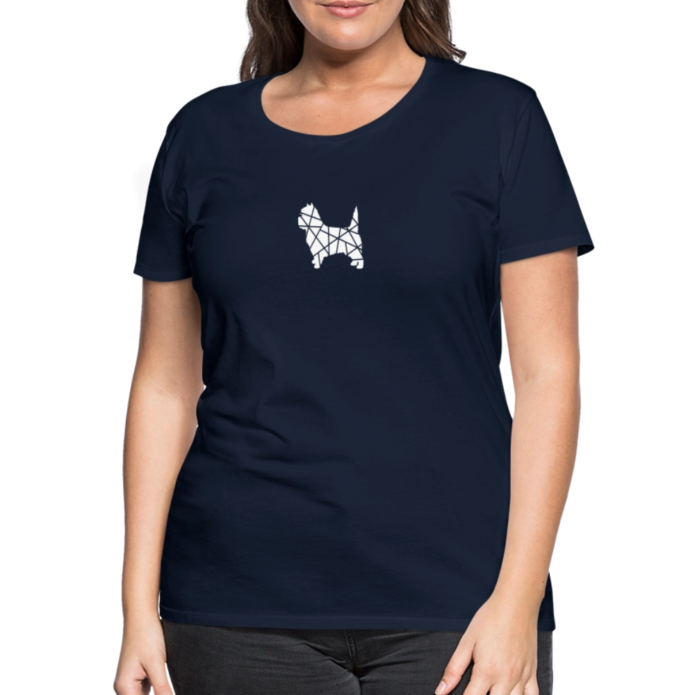 Women’s Premium T-Shirt - Cairn Terrier geometrisch - Navy