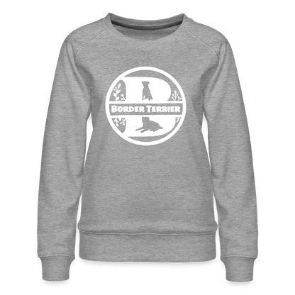 Frauen Premium Pullover - Border Terrier - Monogramm - Grau meliert