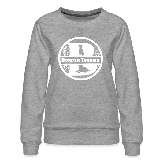 Frauen Premium Pullover - Border Terrier - Monogramm - Grau meliert