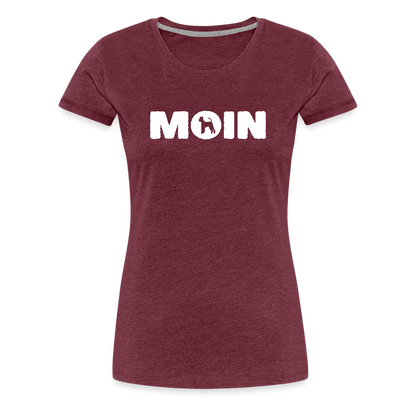 Women’s Premium T-Shirt - Airedale Terrier - Moin - Bordeauxrot meliert