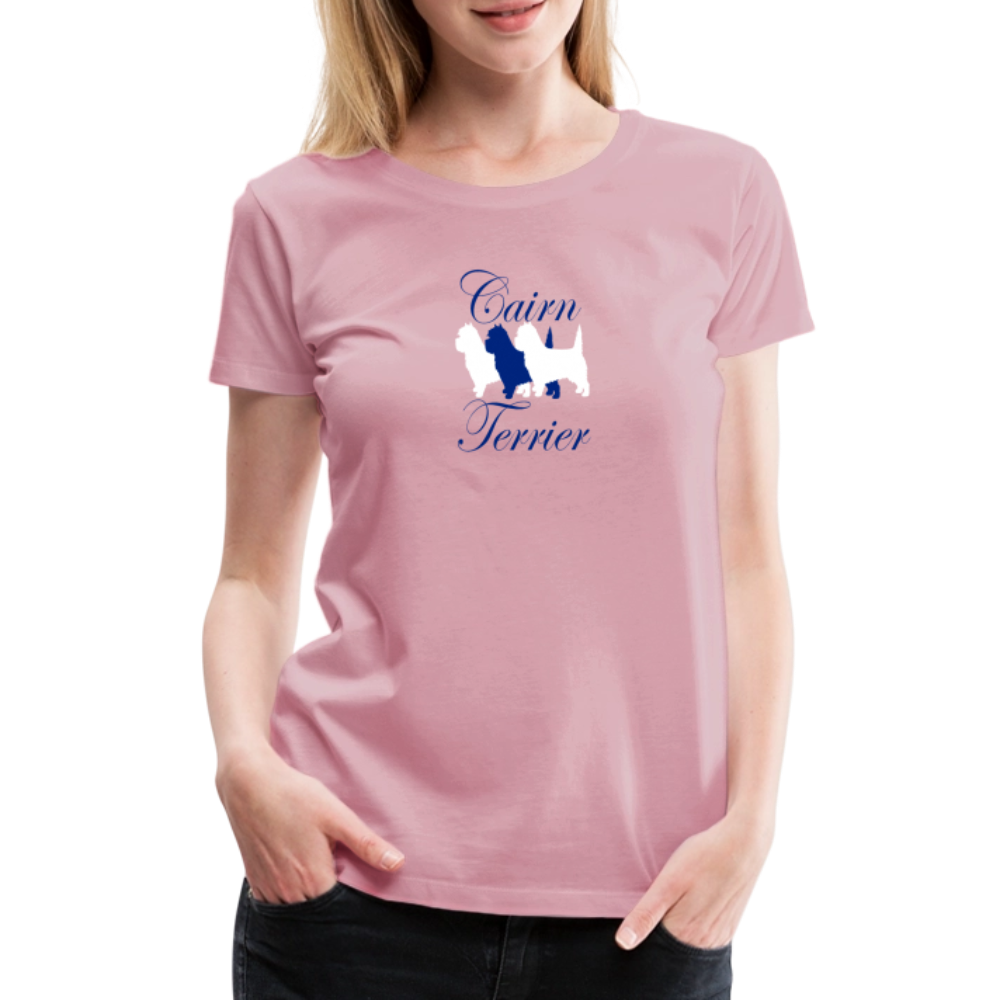 Women’s Premium T-Shirt - Cairn Terrier-Schriftzug - Hellrosa