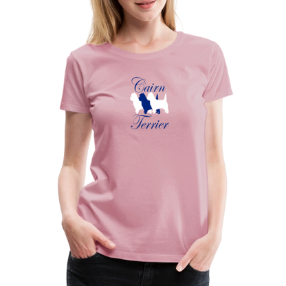 Women’s Premium T-Shirt - Cairn Terrier-Schriftzug - Hellrosa