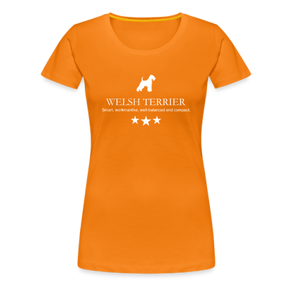 Women’s Premium T-Shirt - Welsh Terrier - Smart, workmanlike, well-balanced and compact... - Orange