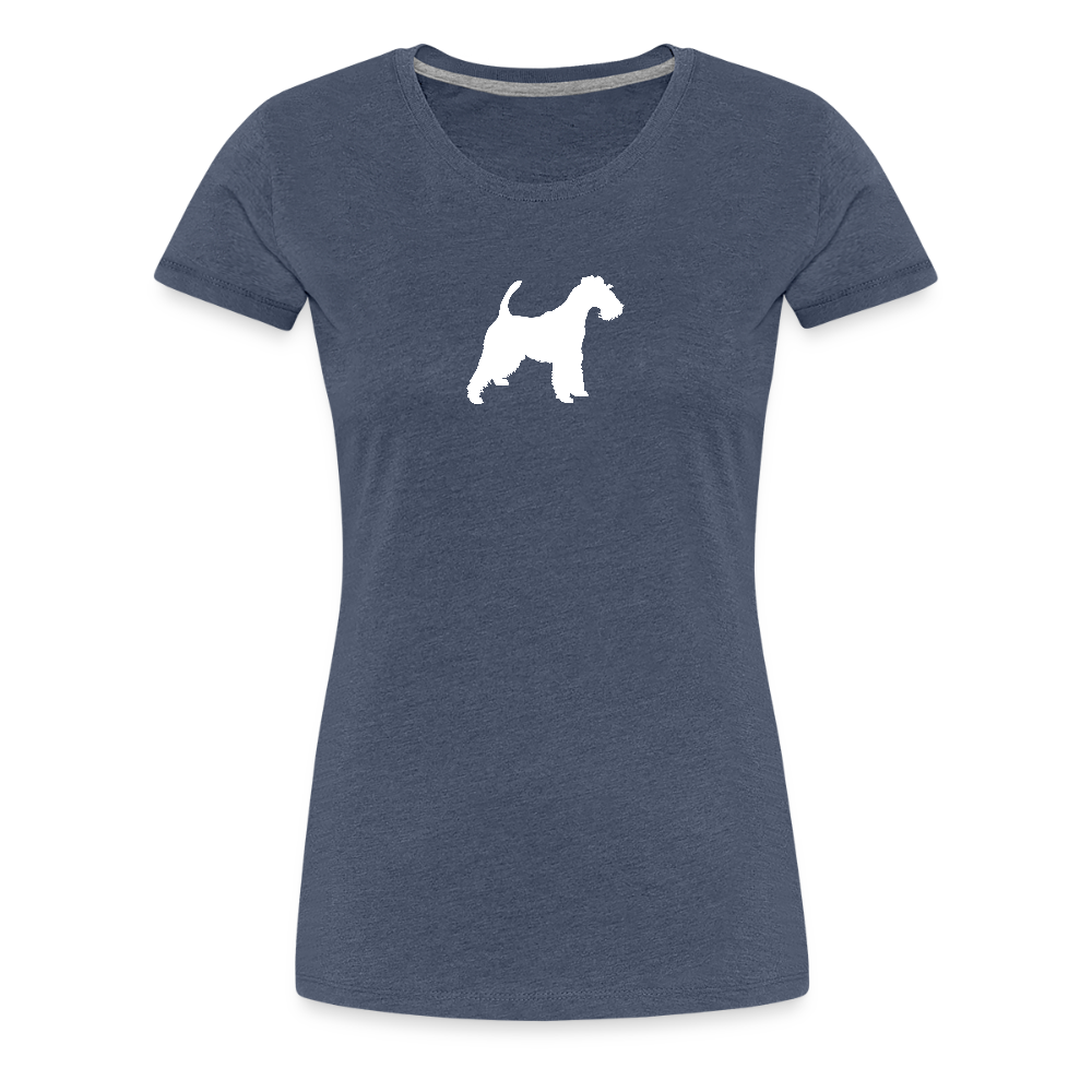 Foxterrier-Silhouette | Women’s Premium T-Shirt - Blau meliert