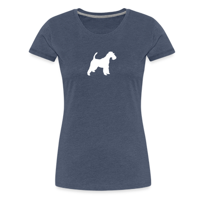 Foxterrier-Silhouette | Women’s Premium T-Shirt - Blau meliert