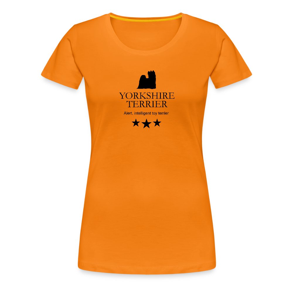 Women’s Premium T-Shirt - Yorkshire Terrier - Alert, intelligent toy terrier... - Orange