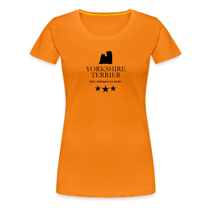 Women’s Premium T-Shirt - Yorkshire Terrier - Alert, intelligent toy terrier... - Orange