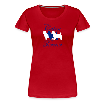 Women’s Premium T-Shirt - Cairn Terrier-Schriftzug - Rot