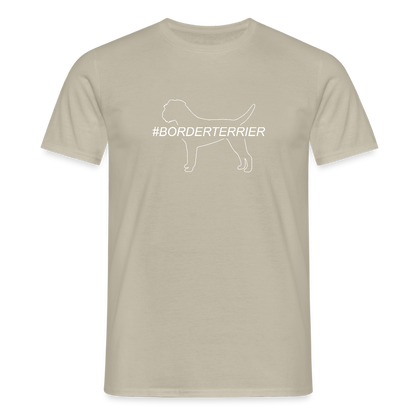 Border Terrier - Hashtag | Männer T-Shirt - Sandbeige