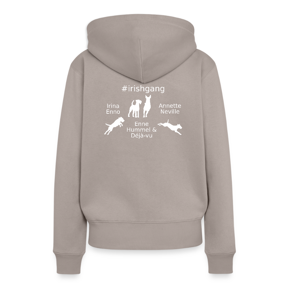Frauen Premium Hoodie - #IRISHGANG - Taupe