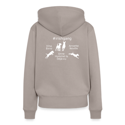 Frauen Premium Hoodie - #IRISHGANG - Taupe