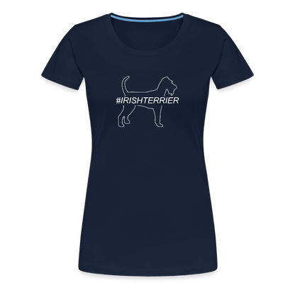 Women’s Premium T-Shirt - Irish Terrier - Hashtag - Navy
