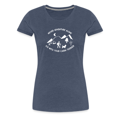 Women’s Premium T-Shirt - Cairn Terrier - Abenteuer - Blau meliert