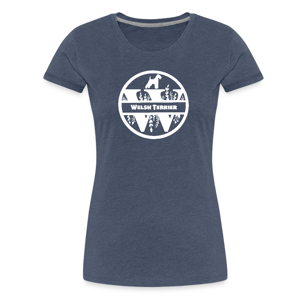 Women’s Premium T-Shirt - Welsh Terrier - Monogramm - Blau meliert