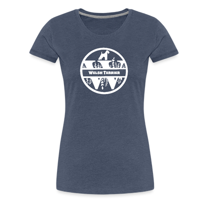 Women’s Premium T-Shirt - Welsh Terrier - Monogramm - Blau meliert