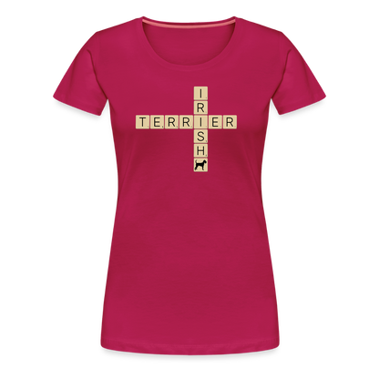 Irish Terrier - Scrabble | Women’s Premium T-Shirt - dunkles Pink