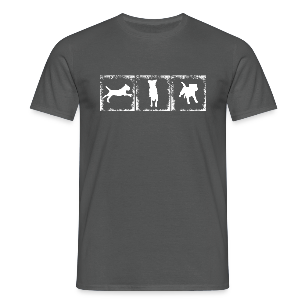 Border Terrier in action | Männer T-Shirt - Anthrazit